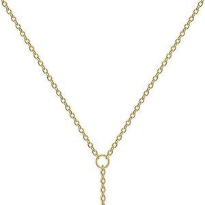 Estendly Dainty Gold Layered Bar Neckalce Moon Pendant Lariat Y Necklace